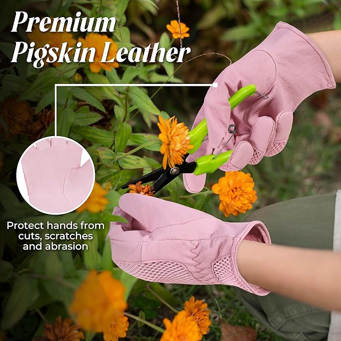 HANDLANDY Women Safety Work Gloves Utility Touch Screen Working Grip Glove for Yardwork Gardening Breathable Mechanic Gloves
