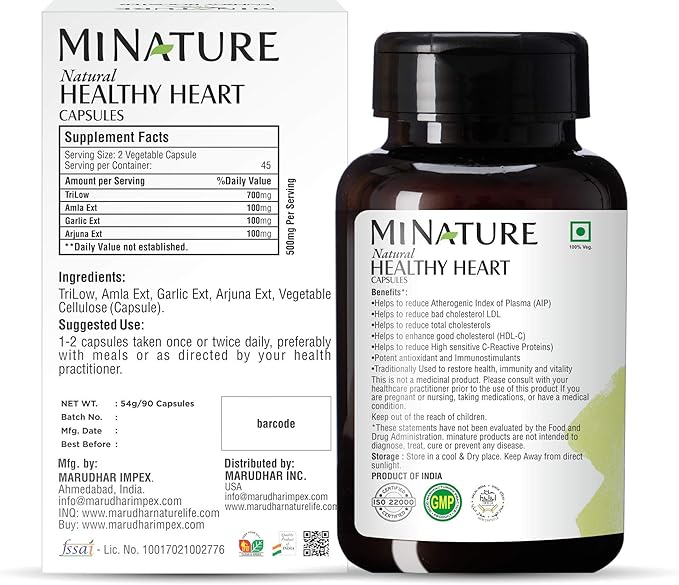 Healthy Heart Capsules Enriched with TRI-Low 90 Veg 45 Day 1000mg |