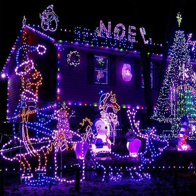 200ft LED Rope Lights Outdoor, 1440 LED Flexible Tube Lights with 8 Modes, Waterproof LED Rope Lighting for Outside, Garden, Patio, Bedroom, Party, Pool, Fences, Indoor Outdoor Decoration (Purple)