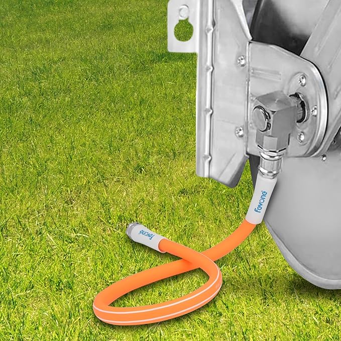 Fevone 100 ft Garden Hose, Heavy Duty Water Hose, Hybrid Polymer, Kink Resistance, Flexible, Durable, Leak Free, Aluminum Fittings, 3/4" GHT, 5/8" ID, 600 Psi, Drinking Water Safe