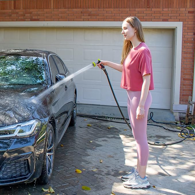 Fevone 100 ft Garden Hose, 2-Year Warranty, Heavy Duty Water Hose, Hybrid Polymer, Kink Resistance, Flexible, Durable, Solid Brass Fittings, 3/4" GHT, 5/8" ID, 600 PSI,