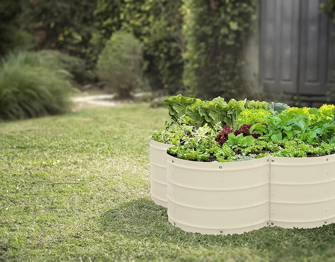 Galvanized Raised Garden Beds Outdoor // 3×3×1 ft Planter Raised Beds for Gardening, Vegetables, Flowers // Large Metal Garden Box (White) // Patented Tool-Free Design