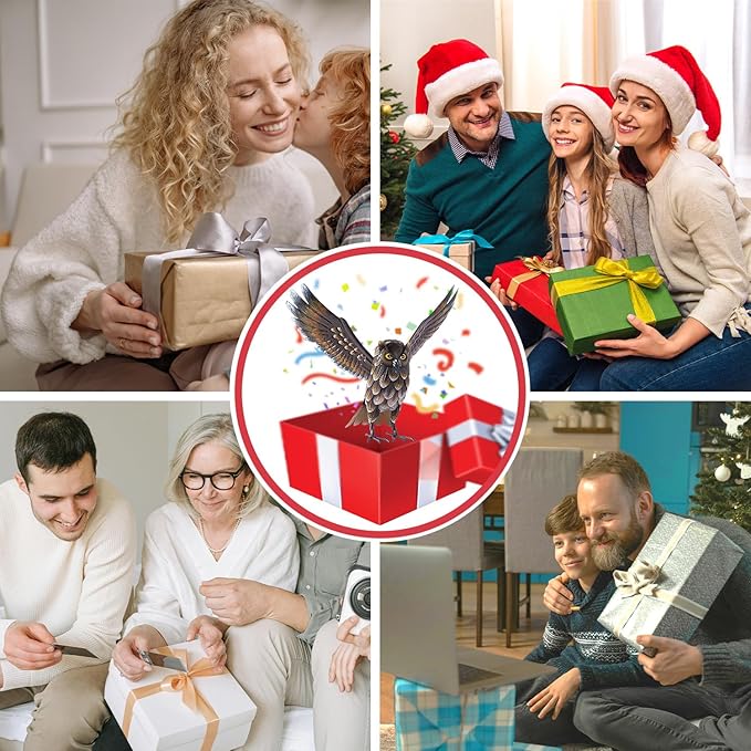 Natelf Garden Owl Sculptures & Statues, Standing Metal Bird Yard Art Sculpture for Patio Backyard Pond Outdoor Decorations