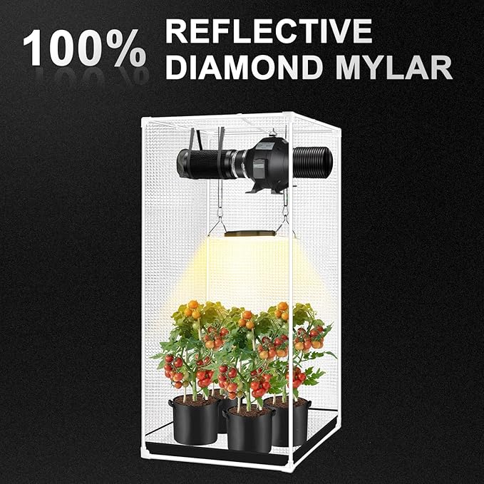 ATOUR 24”x24”x48” Grow Tent, Reflective 600D Mylar,Hydroponic Grow Tent with Observation Window and Floor Tray for Indoor Plant Growing 2’x2’