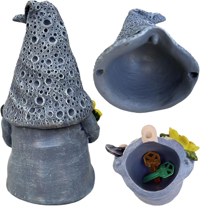 Key Hider Outdoor Garden Gnomes Statue Hide A Key Outside Gnome Figurine Decor For Yard Lawn Hidden Spare Key Holder Lock Box