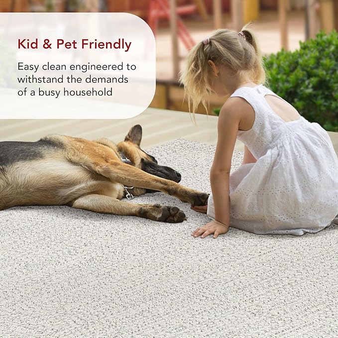 nuLOOM 2' x 8' Solid Hand Braided Indoor/Outdoor Area Rug, Pet-Friendly, High Traffic, Weather Resistant, for Patio, Balcony, Bedroom, Living, Dining Room, Wynn Ivory