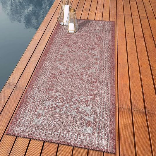 Keen Home Design Terrace Outdoor Runner Rug - 2x8 Washable Indoor/Outdoor Rug for Patio, Kitchen, Balcony, Beach, Garden, Deck and Porch, Size: 2'2"x7'7"