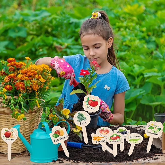 Vegetable Plant Label - 15PACK Garden Markers, Fruit Plant Labels for Outdoor Garden Waterproof, Plant Tags with Names, Indoor Patio Tags for Succulent Flowers Greenery Seedling