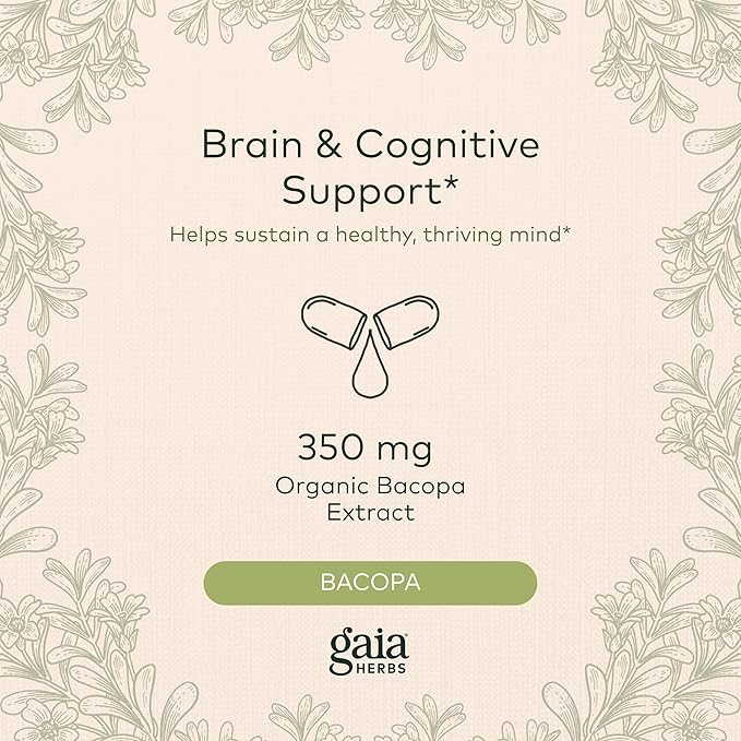 Gaia Herbs Bacopa 60 Vegan 60-Day Supply)