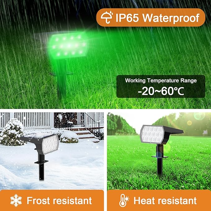WELALO Solar Color Changing Spot Lights Outdoor, Waterproof Solar Christmas Lights, 7 Modes Multicolor RGB Landscape Spotlights for Garden Yard Driveway Lawn Patio Pathway Easter Decorations, 6 Pack