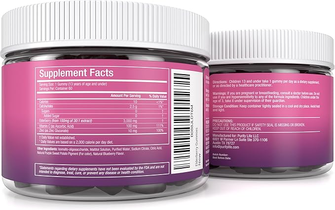 Sugar-Free Kids Elderberry Gummies with Vitamin (60 Ct)