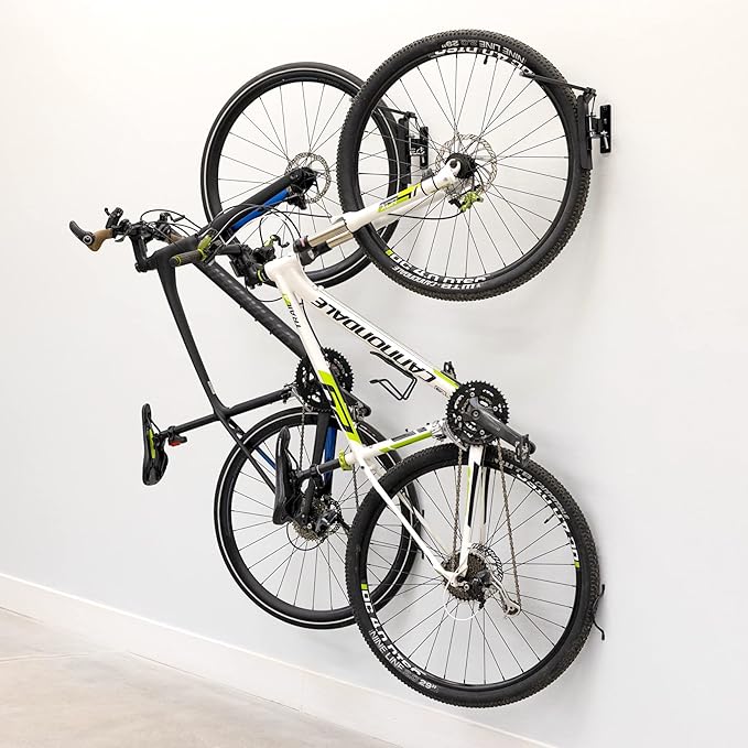 StoreYourBoard Bike Swivel Rack – Wall Mounted Garage Bike Storage, Vertical Hanger with 120° Swing Design & Stopper, Space-Saving Indoor Wall Mount – Fits Kids Bikes, BMX & More