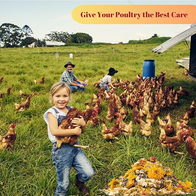 21 oz Chicken Nesting Herbs Flowers - 1.3lb Poultry Blend Herbs 12 Premium Nesting Box Herbs for Chicken Coop Refresher Boost Egg Laying Hens Herb Supplement for Backyard