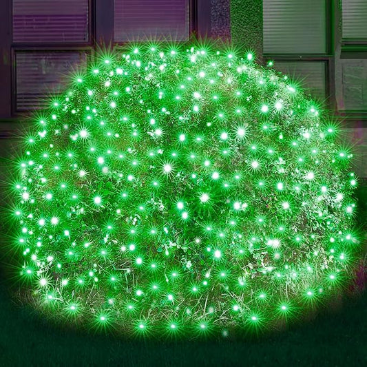 Led Christmas Net Lights Outdoor Christmas Decorations 120Led 6Ftx4Ft Connectable Waterptoof Mesh Net Lights for Trees Bushes Wedding Garden Outdoor Christmas Decorations (Green)