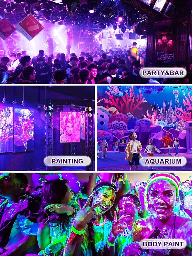 Halloween Black Light Outdoor Spotlight, 12W Purple LED Spotlights Blacklight, Waterproof Spot Landscape Lights with US Plug for Glow Party, Poster, Bar, Yard, Garden Gyms Decor (1Pack)