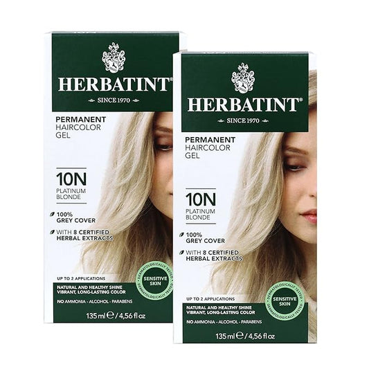 Herbatint Permanent Haircolor Gel, 10N Platinum 100% Grey 4.56 oz