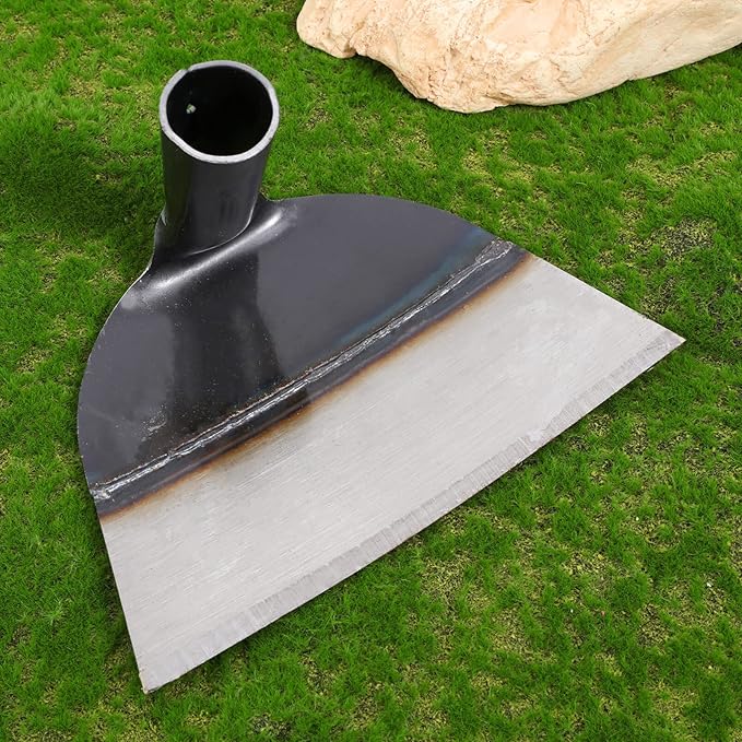 Happyyami Hand Hoe Head Steel Handheld Grub Hoe Replacement Round Eye Hoes Remove Grass Planting Gardening Tool Soil Weeding Farming Hoe Head for Agriculture Digging Loosening