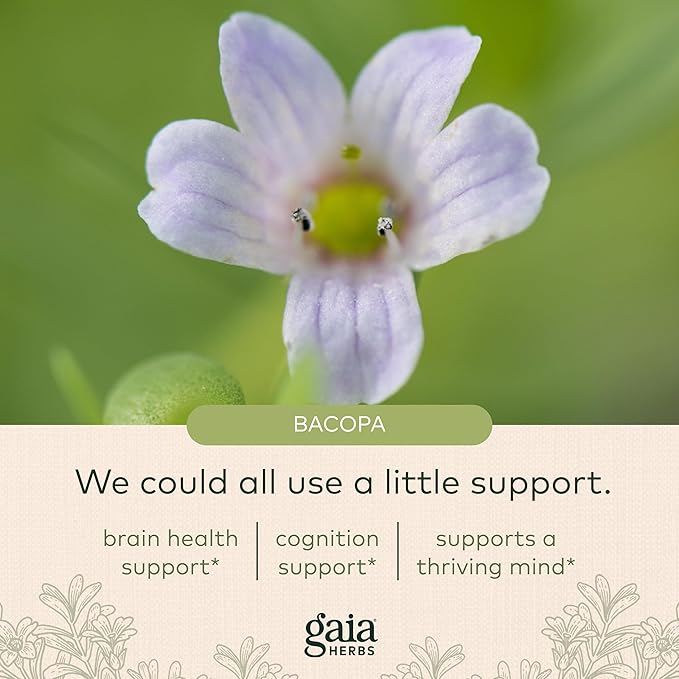 Gaia Herbs Bacopa 60 Vegan 60-Day Supply)