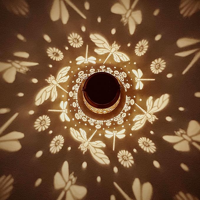 Solar Lanterns Outdoor Waterproof Dragonfly Garden Decor Gifts for Women Mom Grandma Hanging Solar Lights Metal Solar Decoration Outside for Yard, Patio, Backyard, Porch