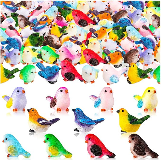 72PCS Miniature Cute Bird Decorative Figurines - Dollhouse Accessories, Mini Resin Birds Toy for Garden Crafts, Micro Landscape Home Meetings Decoration, Cake Topper (11 Styles)