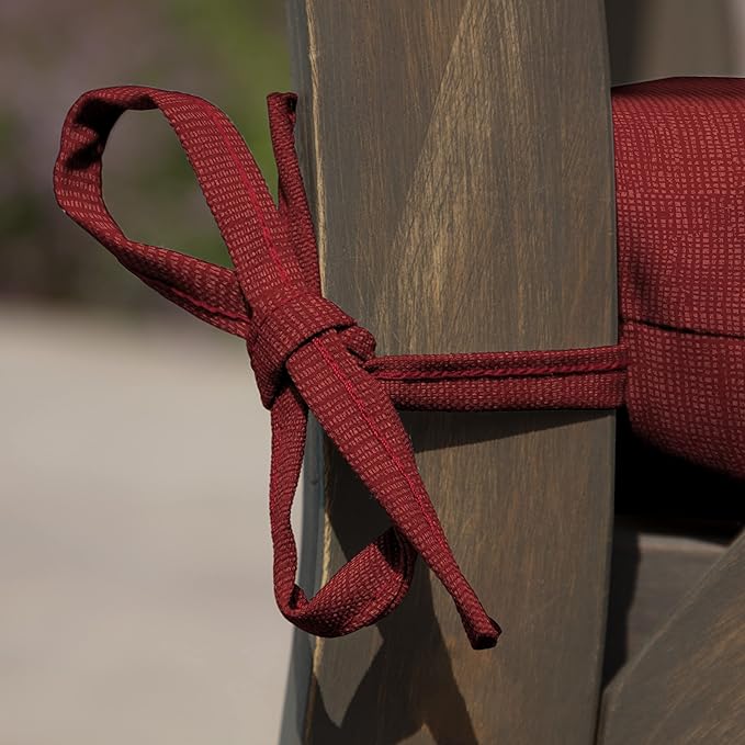 Arden Indoor/Outdoor Seat or Rocking Chair Cushion, 19 x 18, Water Repellent, Rain Proof, Fade Resistant Cushion for Rocking or Dining Chairs Ruby Red Leala