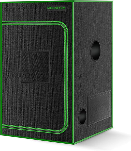 MELONFARM 24"x24"x32'' Grow Tent, High Reflective 600D Diamond Mylar Canvas with Observation Window and Floor Tray for Hydroponic Indoor Plant Growing