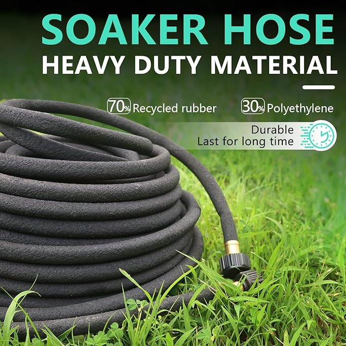 1/2’’ Soaker Hose for Garden 25 Ft, Soaker Hoses 25 ft for Garden Beds, Heavy Duty Garden Soaker Hose 25 Ft, Drip Garden Watering Hose Irrigation System (25 feet)