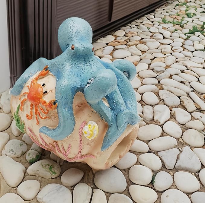 Octopus Statues Gutter Downspout Extension Statues Garden Decoration,Resin Statue Outdoor Decor,Animal Downspout Diverter,Decorative Gutter Extension,3"×4" Downspout Extender Diverter Splash Block