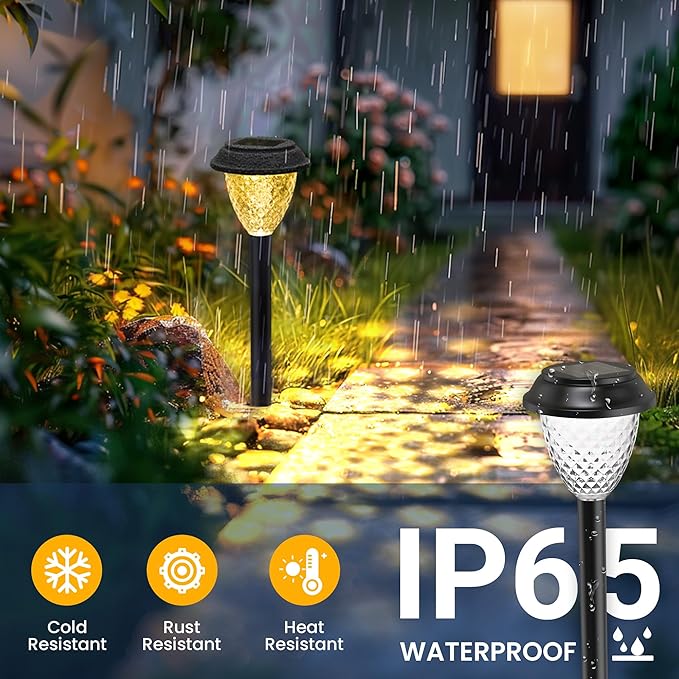 SOLPEX Solar Lights for Outside,8 Pack Solar Lights Outdoor Waterproof,Warm White Outdoor Solar Lights for Yard,Garden,Pathway,Patio and Landscape Lighting Decor