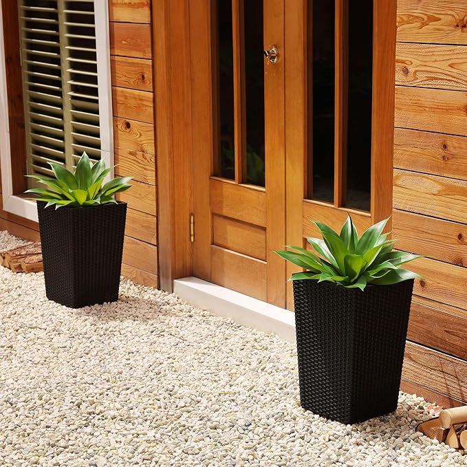 Artificial Plants Outdoor,UV-Resistant Fake Agave Succulent Plant 17 Inch Small Size Faux Succulents Stems for Indoor Realistic & Natural Home Decor Plants for Office Housewarming