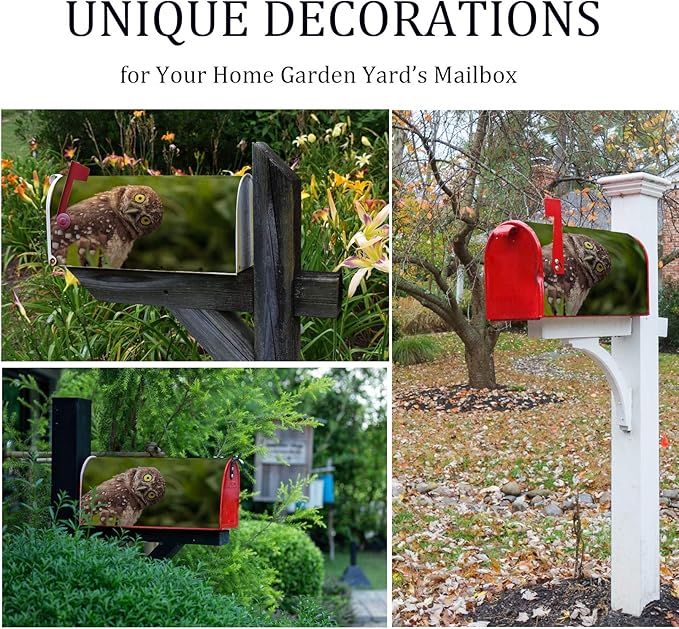 Mailbox Covers Magnetic,Funny Owl Letter Post Box Wraps Cover for Outdoor Garden Yard Decorations Standard Size 18" X 21"