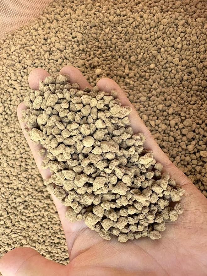 Japanese Hard akadama Bonsai Soil (Medium Grain，Approx. 19 lb 6-12mm, 14 L) for Medium - Large Bonsai Plants, Bonsai Subsoil