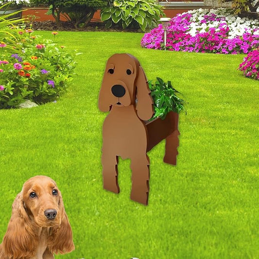 Brown Cocker Spaniel Dog Planter Plant Pots,Cute Garden Dog Flower Planter,Dog Planters Birthday Gifts for Women,Office,Indoor/Outdoor Decor（9.45 * 9.17 * 13.39in）
