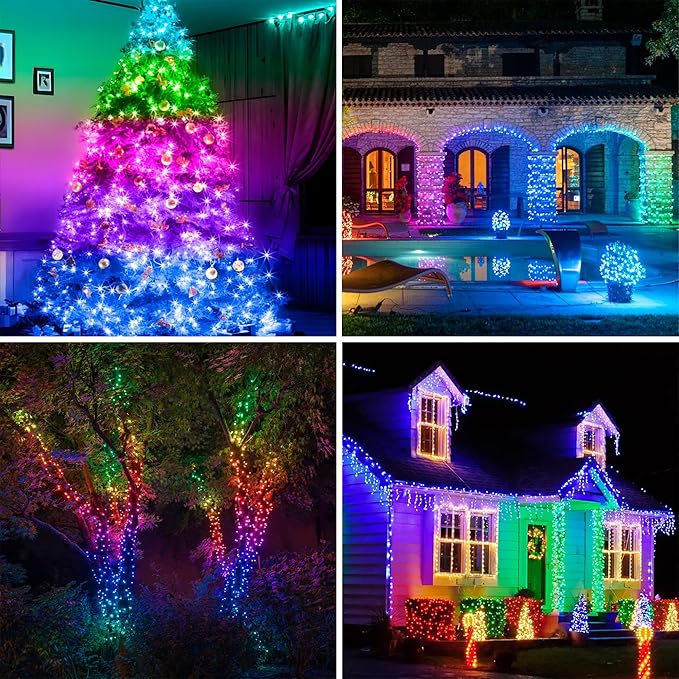 weillsnow Color Changing Christmas Lights, 66ft 200 LED RGB String Lights with Remote & Timer, Fairy Lights for Indoor Outdoor Xmas Tree Party Wedding Christmas Decorations