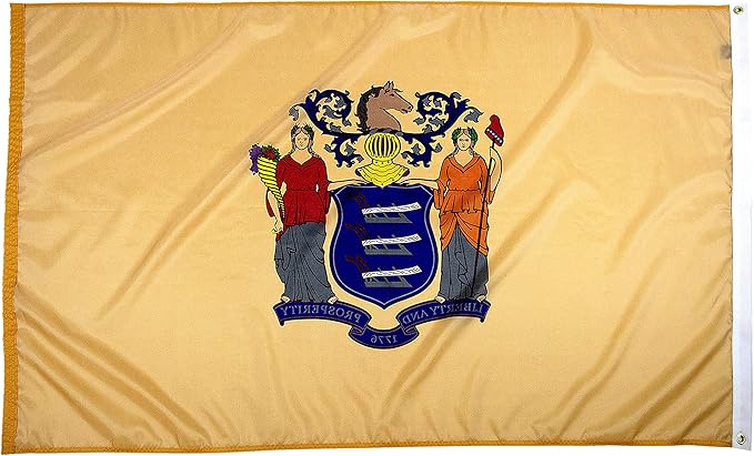 FlagSource New Jersey Nylon State Flag, Made in the USA, 3x5'