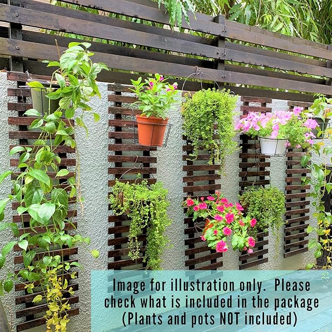 ShopLaLa Wall Planter – Wooden Air Plant Succulent Holder Hanger Indoor Outdoor, Live Orchid Wall Wood Display Frame Vertical Garden Balcony Deck Bathroom Macetas Para Plantas De Aire 15.7" (40cm)