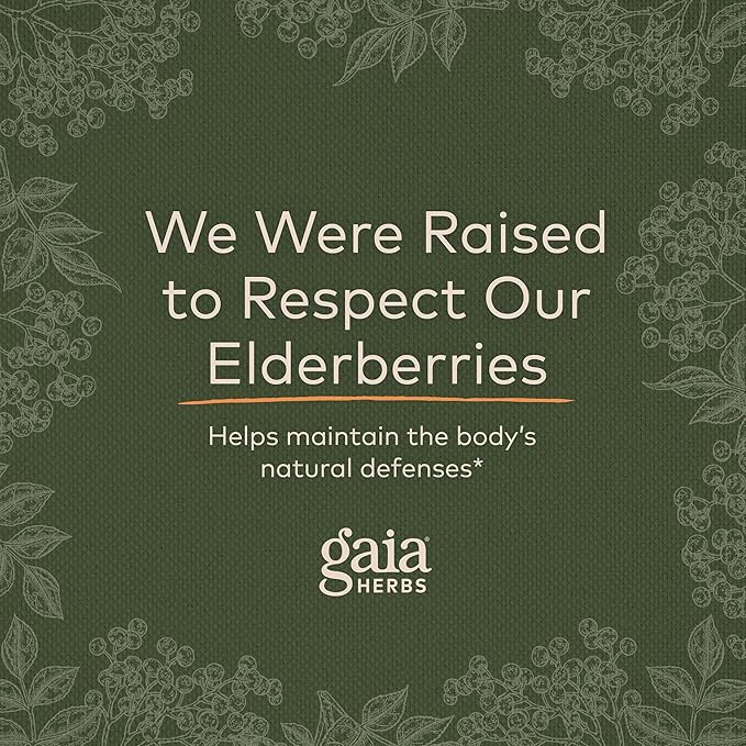 Gaia Herbs Black Elderberry (Sambucus Nigra) 40 Gummies