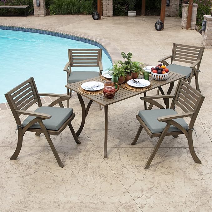 Arden Indoor/Outdoor Seat or Rocking Chair Cushion, 19 x 18, Water Repellent, Rain Proof, Fade Resistant Cushion for Rocking or Dining Chairs Stone Grey Leala