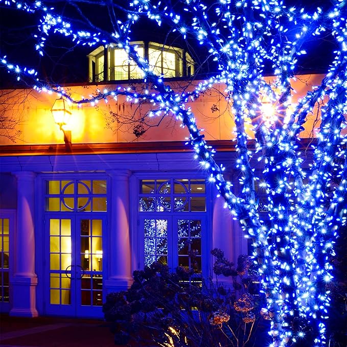 Christmas Lights,100 LED 39FT Outdoor/Indoor Christmas Lights Plug in with 8 Modes & Timer & Memory Function, Waterproof Christmas Lights Outdoor for Holiday Party Christmas Tree Decor
