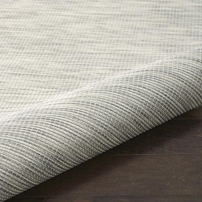 Nourison Positano Indoor/Outdoor Light Grey 2'2" x 10' Area Rug, Easy Cleaning, Non Shedding, Bed Room, Living Room, Dining Room, Backyard, Deck, Patio (2x10)