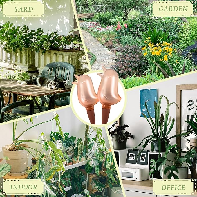 4 Pack Self Watering Spikes,Indoor Plant Watering Globes,Bird Shape Automatic Irrigation Spikes,Self-Watering Terracotta Spike,Plant Watering Devices(Red)