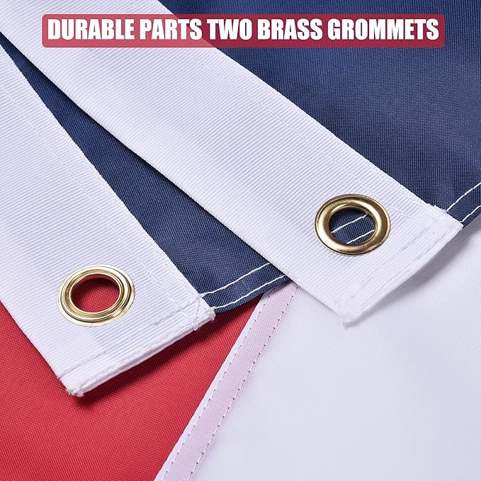 Texas State Flag 3x5 Ft, Deluxe Embroidered Heavy Duty Polyester Durable TX Outside Flags, Indoor/Outdoor, Sewn Stripes and Brass Grommets