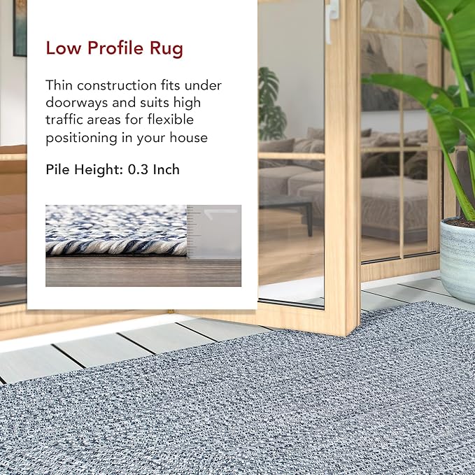 nuLOOM 8' x 10' Solid Hand Braided Indoor/Outdoor Area Rug, Pet-Friendly, High Traffic, Weather Resistant, for Patio, Balcony, Bedroom, Living, Dining Room, Wynn Navy