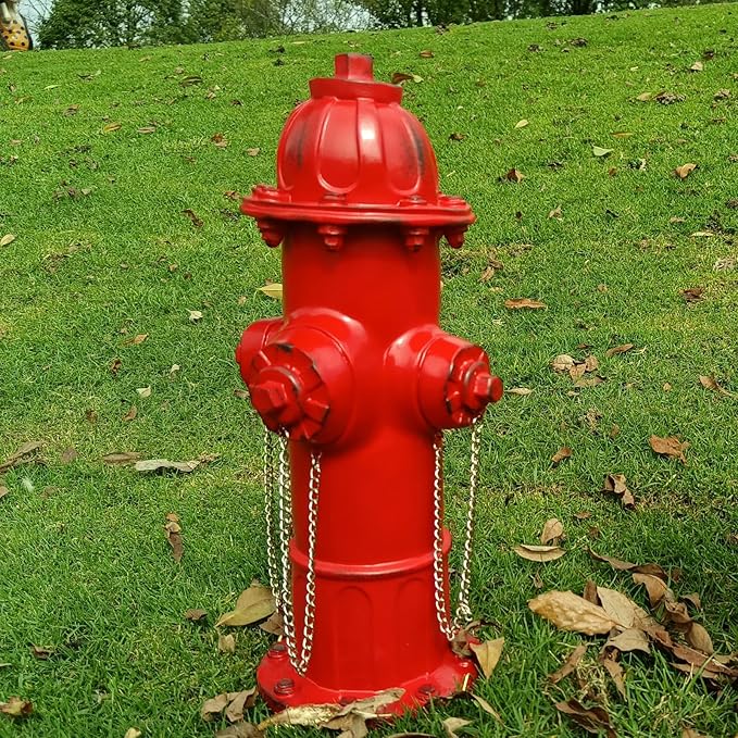 Fire Hydrant for Dogs to Pee On: Dog Fire Hydrant Pee Post Outdoor - 13" Training Post Statue for Yard Garden (Red)