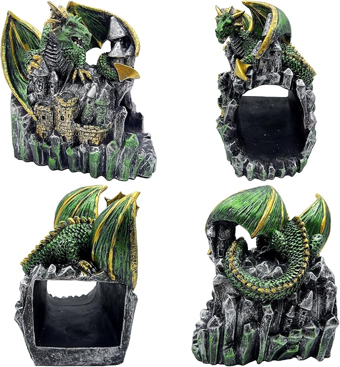 Magical Dragon Statue Gutter Downspout Extender, Garden Ornament, Decor Downspout Diverter, Perfect Rain Diverter for 3"x4" Downspouts, Eco-Friendly Resin, Perfect Outdoor Decor Gift