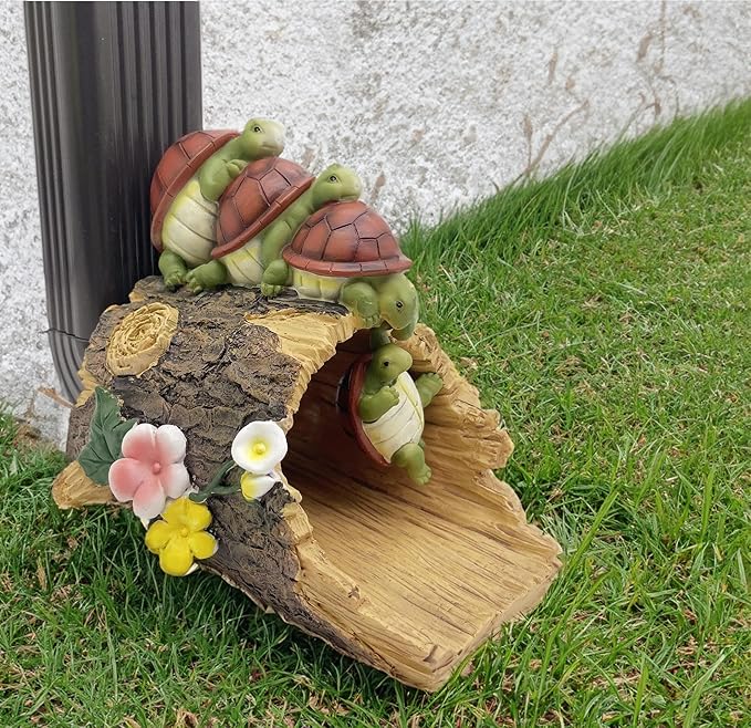 Turtle Statues Gutter Downspout Extension Statues Garden Decoration,Resin Statue Outdoor Decor,Animal Downspout Diverter,Decorative Gutter Extension,3"×4" Downspout Extender Diverter Splash Block