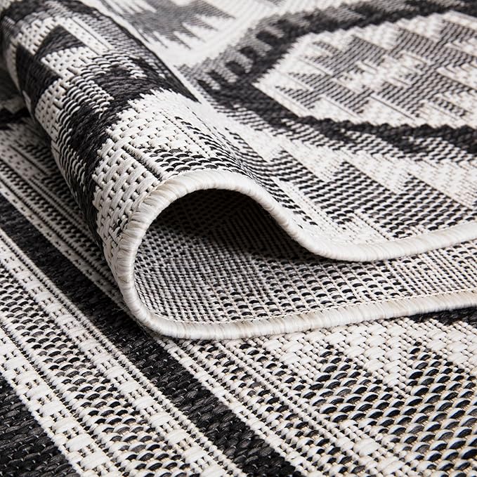 Keen Home Design Outdoor Runner Rug - 6x9 Washable Indoor/Outdoor Rug for Patio, Balcony, Kitchen, Garden, Beach, Deck and Porch. Size: 6'7" x 9'2"