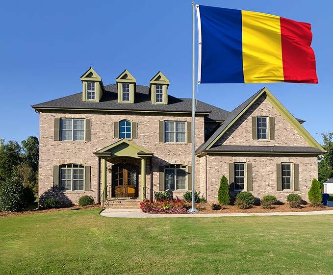 Romania Extra Large Flag 6x10FT Giant Romanian National Polyester Banner With 3 Grommets Fade Resistant Vivid Color For Patriotic Festival Events Party Decoration (Romania, 6x10FT)