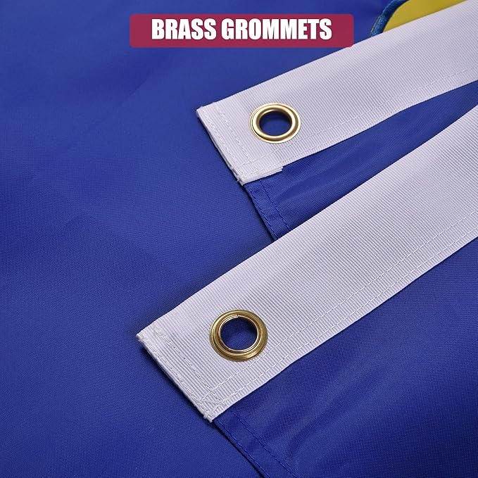 Oregon State Flag 5x8 Ft, Deluxe Full Embroidered Heavy Duty Nylon Durable OR Outside Flags, Indoor/Outdoor, Sewn Stripes and Brass Grommets