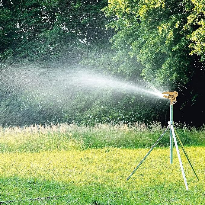 Hourleey 1/2 Inch Zinc Impact Sprinkler, 2 Pack Heavy Duty Lawn Sprinkler Head with Nozzles, Adjustable 0-360 Degree Impulse Watering Sprinklers for Large Coverage Garden Grass Yard Irrigation